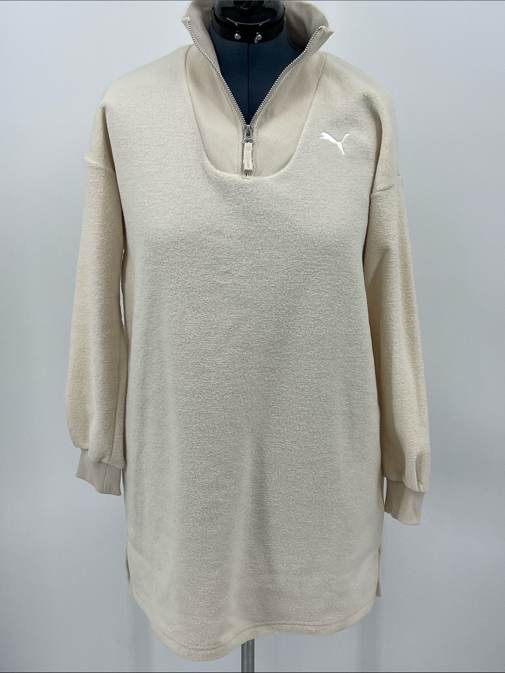 PUMA Women's Cream 1/4 Zip Pullover Top/DRESS SIZE M SO SOFT